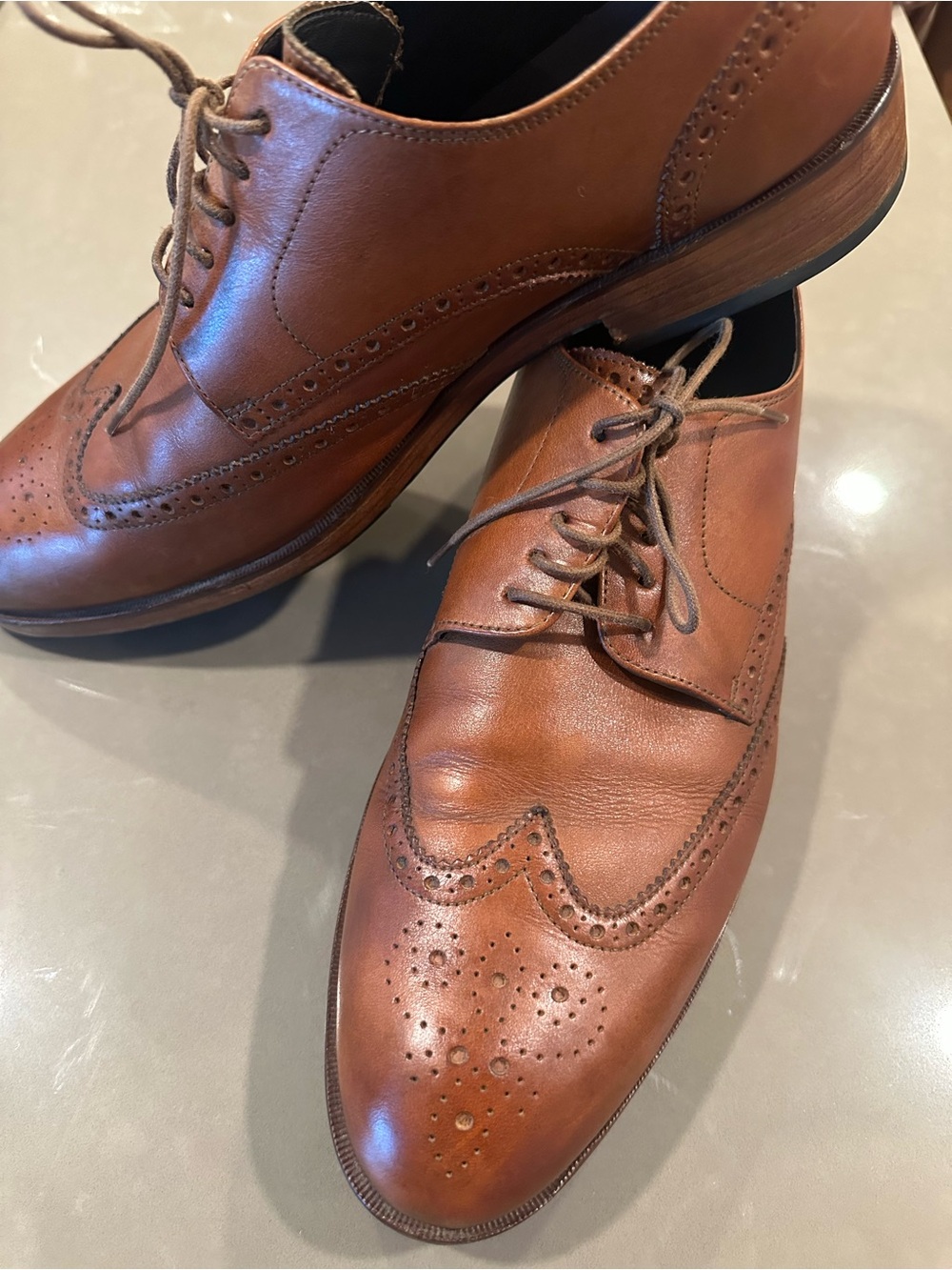 Cole Haan Men's Classic Brown Wingtip Leather Oxford Shoes Size 11